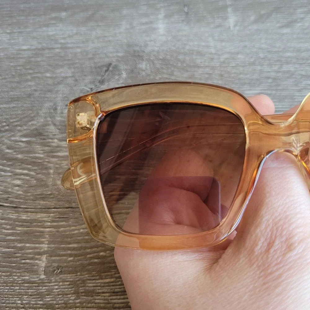 New (No Case) FOSSIL Tan Cat Eye Sunglasses One Size